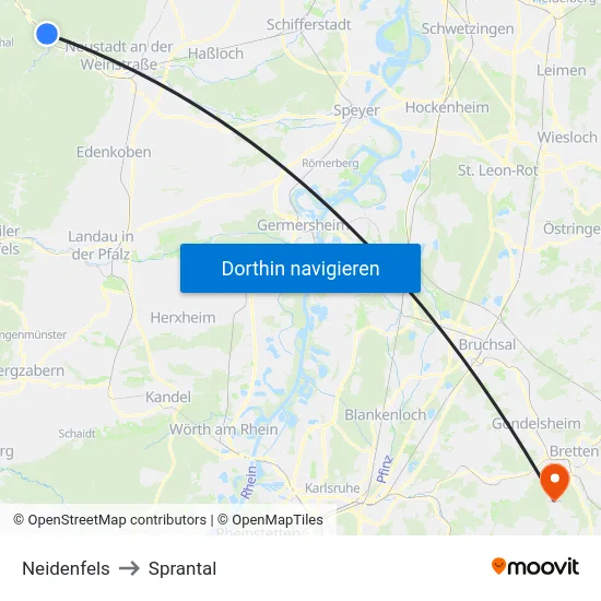 Neidenfels to Sprantal map