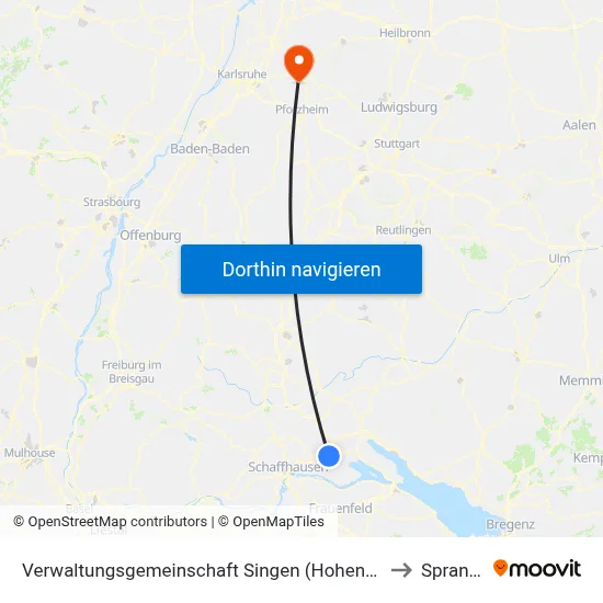 Verwaltungsgemeinschaft Singen (Hohentwiel) to Sprantal map