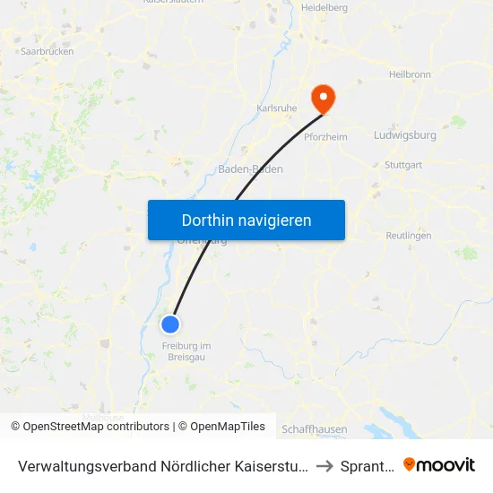 Verwaltungsverband Nördlicher Kaiserstuhl to Sprantal map