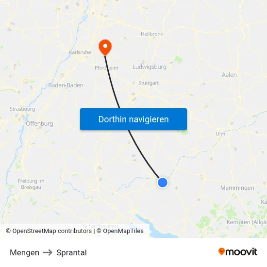 Mengen to Sprantal map
