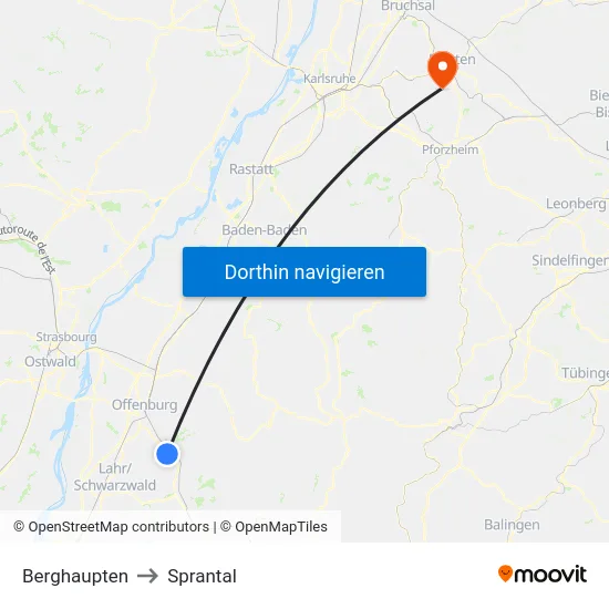Berghaupten to Sprantal map