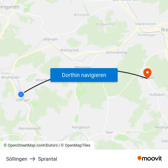 Söllingen to Sprantal map