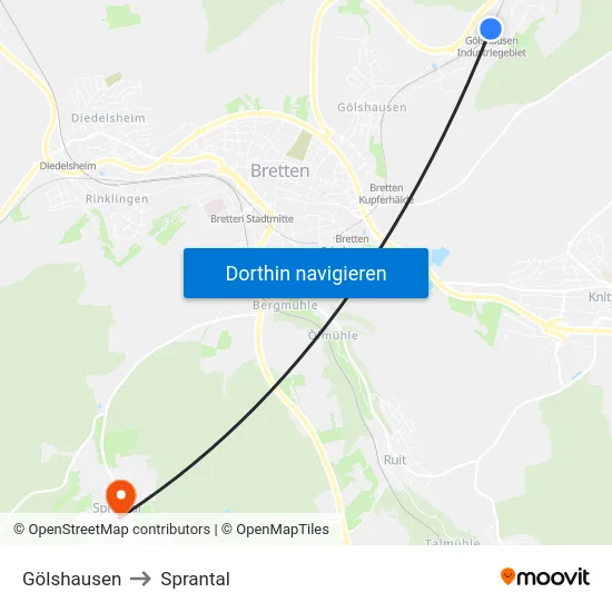 Gölshausen to Sprantal map