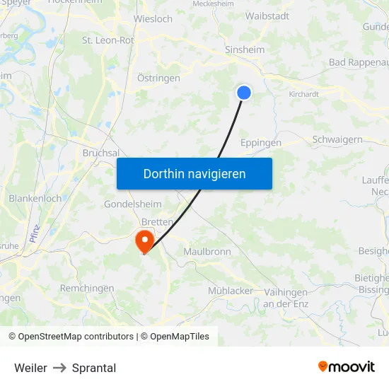Weiler to Sprantal map