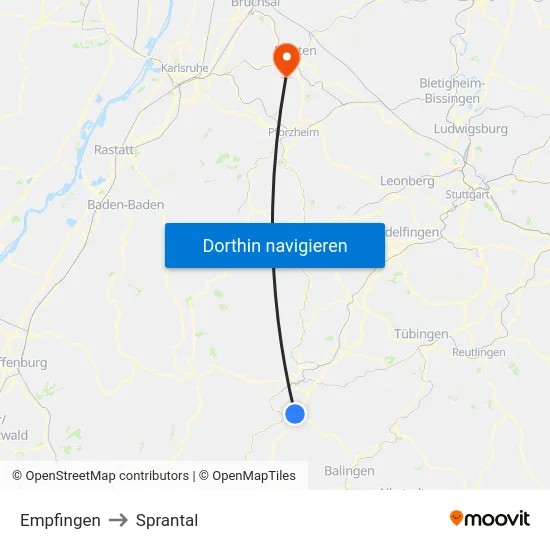Empfingen to Sprantal map