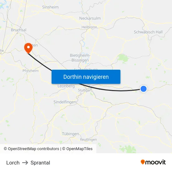 Lorch to Sprantal map