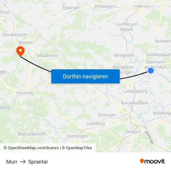 Murr to Sprantal map