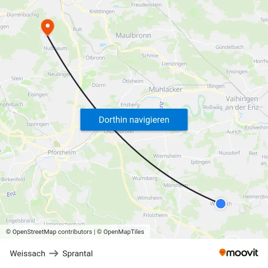 Weissach to Sprantal map