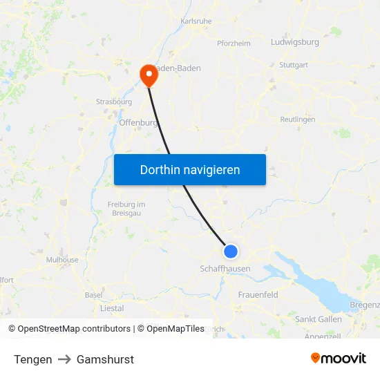 Tengen to Gamshurst map