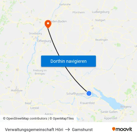 Verwaltungsgemeinschaft Höri to Gamshurst map