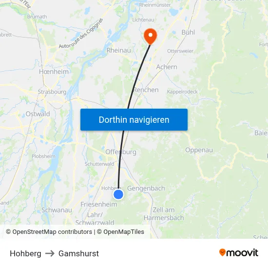 Hohberg to Gamshurst map