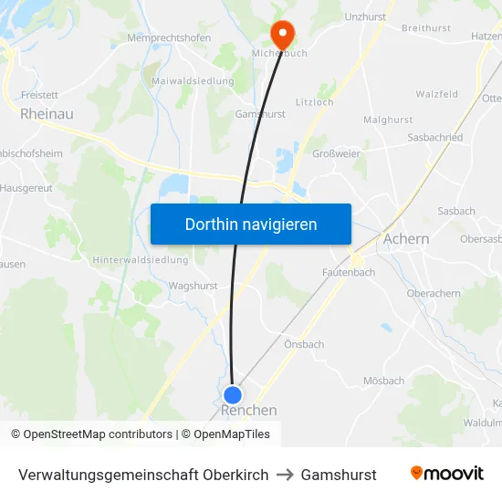 Verwaltungsgemeinschaft Oberkirch to Gamshurst map