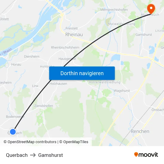 Querbach to Gamshurst map