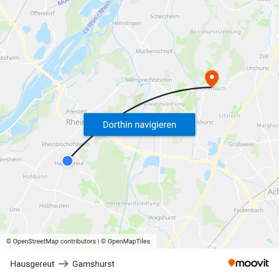 Hausgereut to Gamshurst map