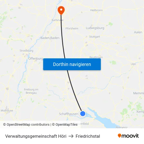Verwaltungsgemeinschaft Höri to Friedrichstal map