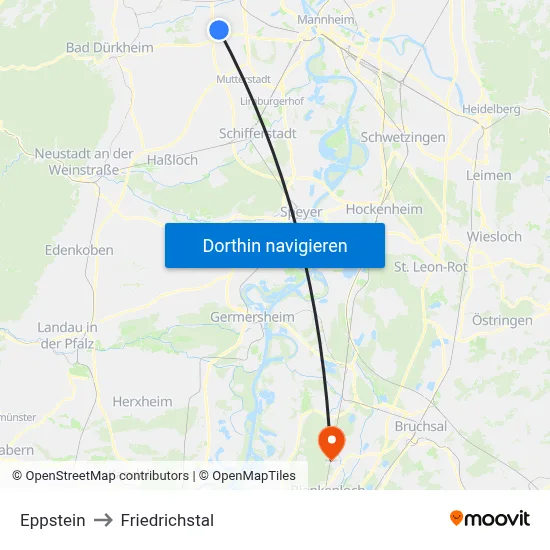 Eppstein to Friedrichstal map