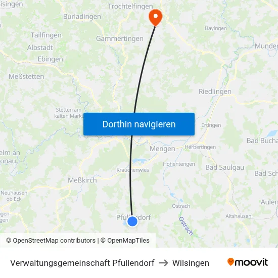 Verwaltungsgemeinschaft Pfullendorf to Wilsingen map