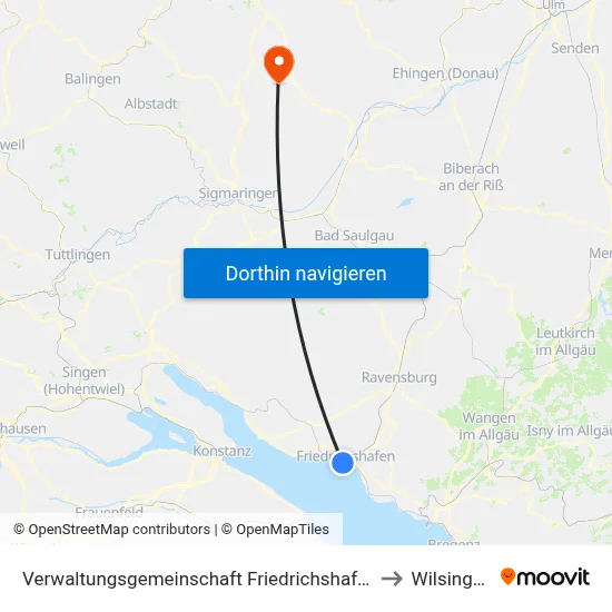 Verwaltungsgemeinschaft Friedrichshafen to Wilsingen map