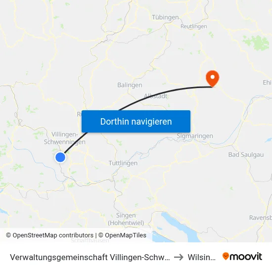 Verwaltungsgemeinschaft Villingen-Schwenningen to Wilsingen map