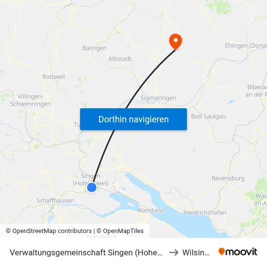 Verwaltungsgemeinschaft Singen (Hohentwiel) to Wilsingen map