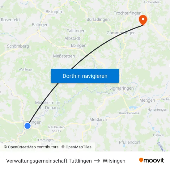 Verwaltungsgemeinschaft Tuttlingen to Wilsingen map