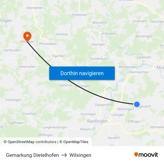 Gemarkung Dietelhofen to Wilsingen map