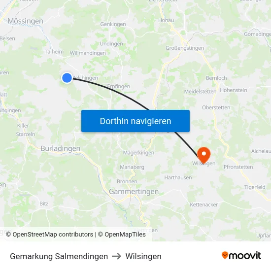 Gemarkung Salmendingen to Wilsingen map