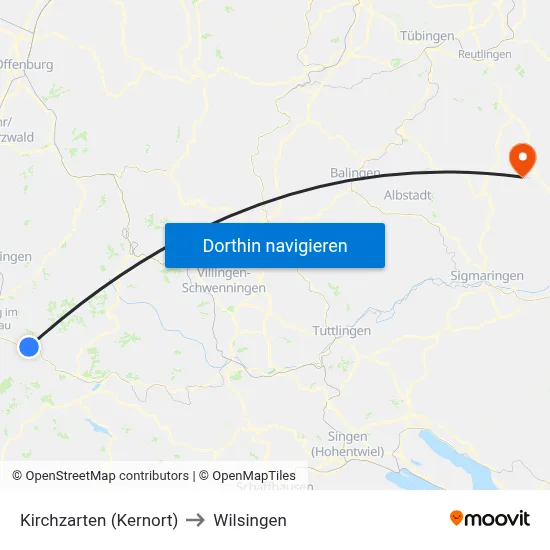 Kirchzarten (Kernort) to Wilsingen map
