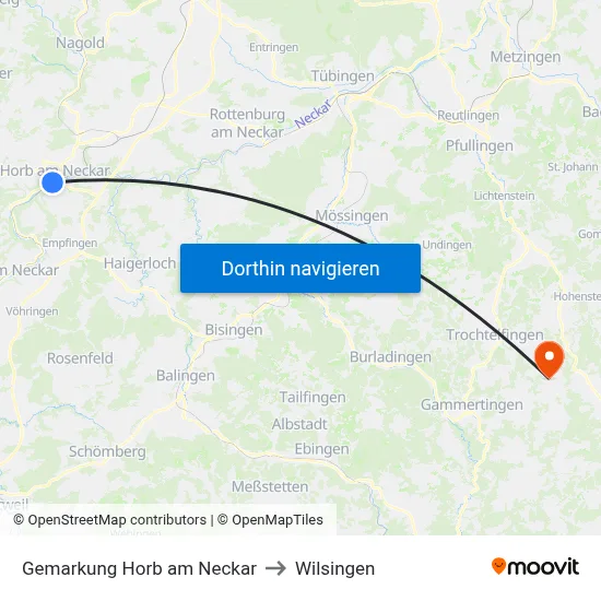 Gemarkung Horb am Neckar to Wilsingen map