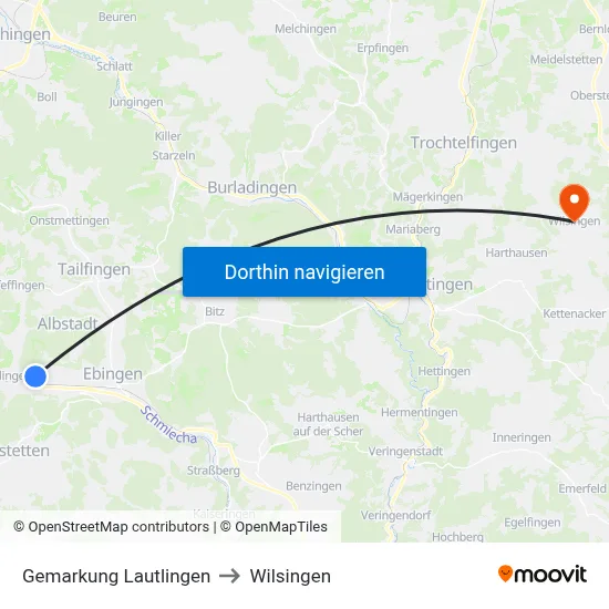 Gemarkung Lautlingen to Wilsingen map