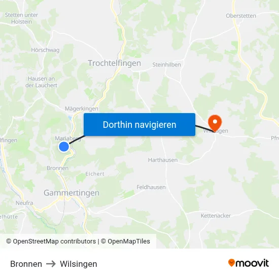 Bronnen to Wilsingen map