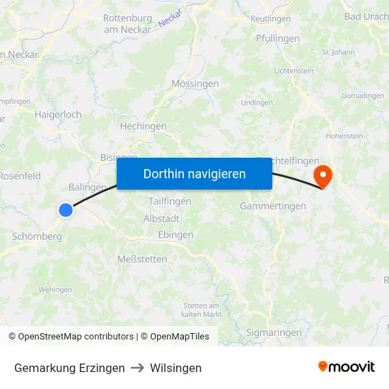 Gemarkung Erzingen to Wilsingen map
