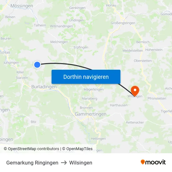 Gemarkung Ringingen to Wilsingen map