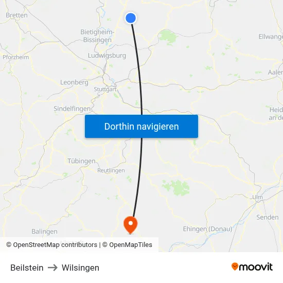 Beilstein to Wilsingen map