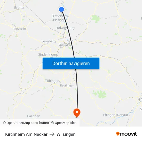 Kirchheim Am Neckar to Wilsingen map