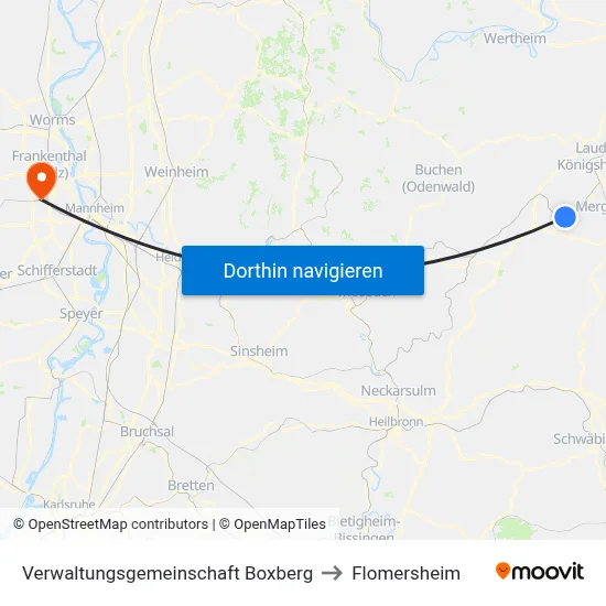 Verwaltungsgemeinschaft Boxberg to Flomersheim map