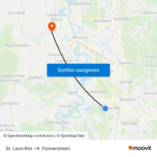 St. Leon-Rot to Flomersheim map