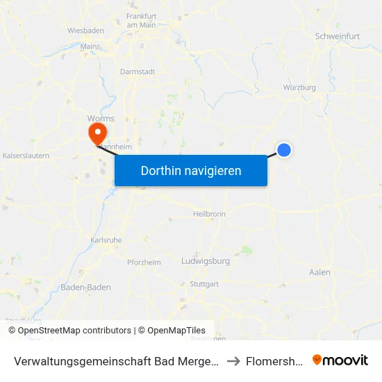 Verwaltungsgemeinschaft Bad Mergentheim to Flomersheim map