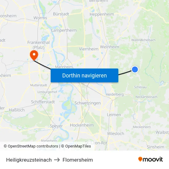 Heiligkreuzsteinach to Flomersheim map