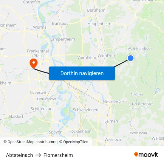 Abtsteinach to Flomersheim map