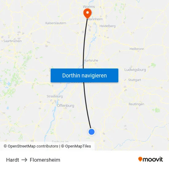 Hardt to Flomersheim map