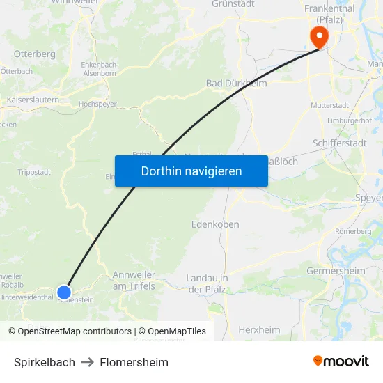Spirkelbach to Flomersheim map