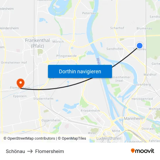 Schönau to Flomersheim map