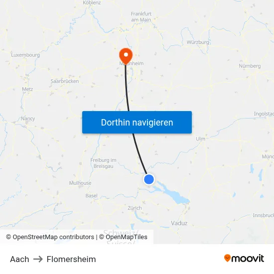 Aach to Flomersheim map