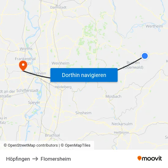 Höpfingen to Flomersheim map