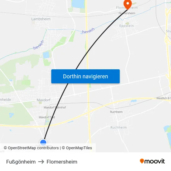 Fußgönheim to Flomersheim map