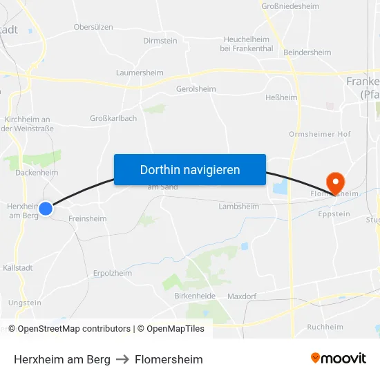 Herxheim am Berg to Flomersheim map
