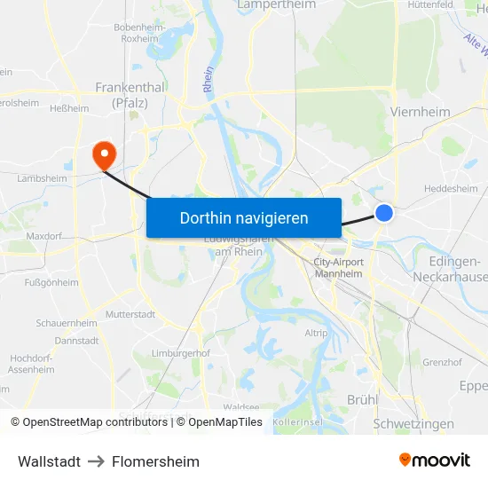 Wallstadt to Flomersheim map