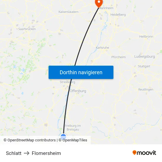 Schlatt to Flomersheim map
