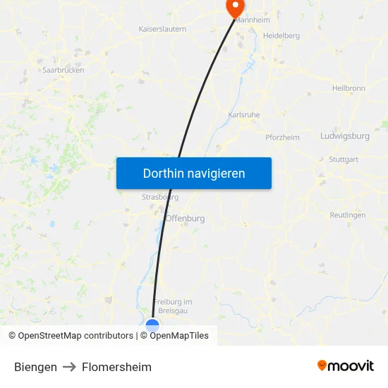 Biengen to Flomersheim map